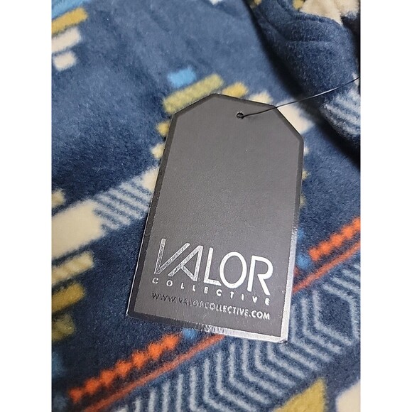 Valor Shirt Shacket Mens XL Aztec Fleece  Blue White Aztec Tribal Southwest - Picture 2 of 12